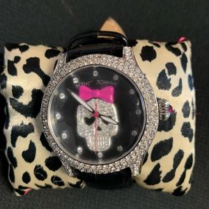 Betsey Johnson skeleton bling rhinestone watch